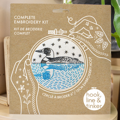 Hook, Line & Tinker Loon Complete Embroidery Kit