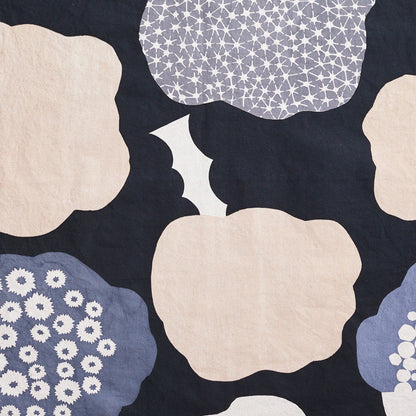 Echino by KOKKA Cloud Flower (Black) ($64/metre)