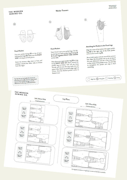 The Modern Sewing Co Worker Trousers (Women's) Paper Pattern