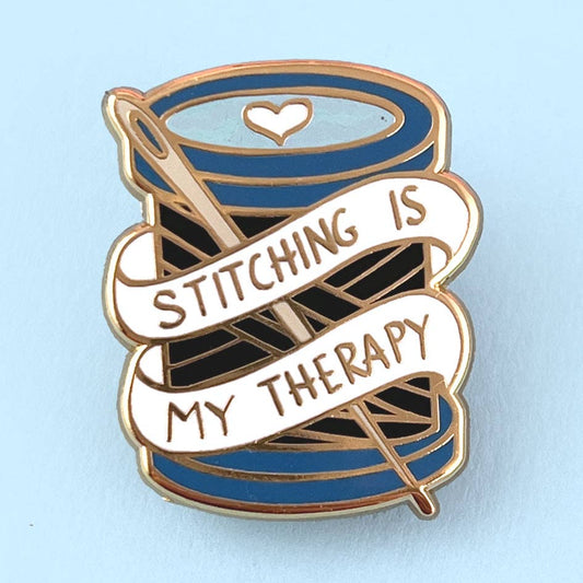 Jubly-Umph 'Stitching Is My Therapy' Enamel Lapel Pin