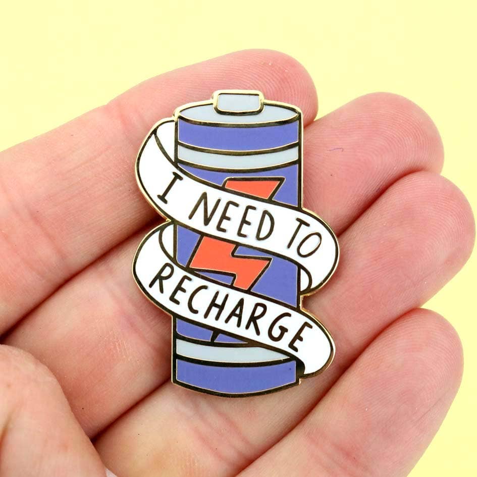 Jubly-Umph 'I Need To Recharge' Enamel Lapel Pin